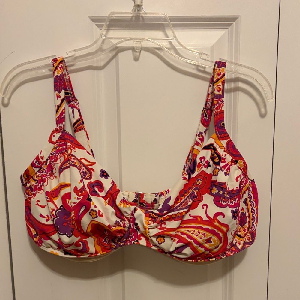Lands' End Women's Paisley Bikini Top Size 12DD